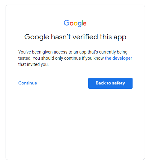 App is not verified
